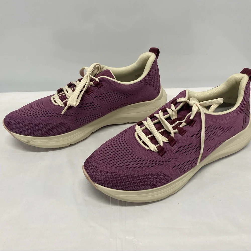 Rieker Evolution Soft Women's 40 Lightweight Knit Walking Sneakers - Plum/Cream